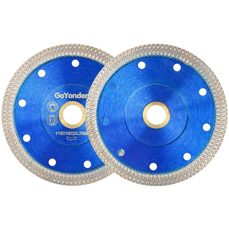 GoYonder 4.5 Inch Super Thin Diamond Saw Blade for Cutting Porcelain Tiles,Granite Marble Ceramics (4.5â€œBlue-2PCS) - Image 2